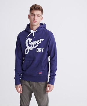 Superdry Classic Férfi Kapucnis Pulóver Kék | DGITM1847